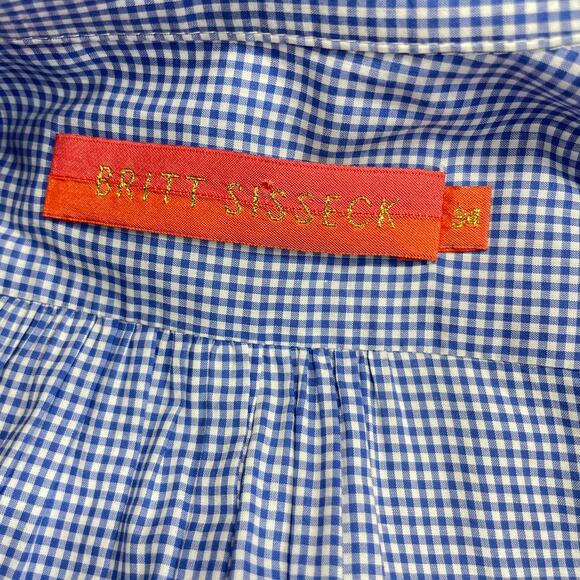 BRITT SISSECK Anna Bright Blue Check (Gingham) Button Down Shirt - Picture 5 of 10